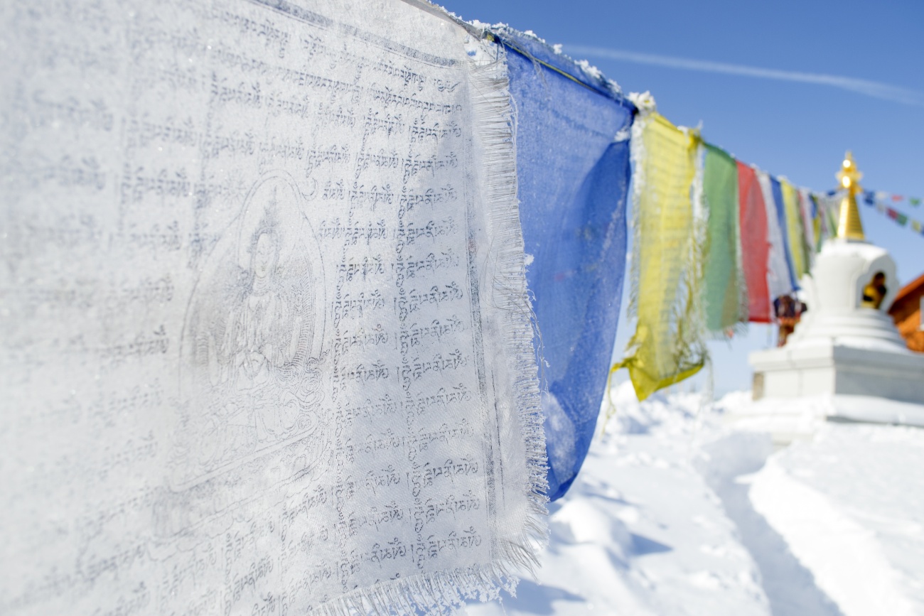 Ступа Совершенной Победы зимой. (Stupa of Complete Victory. Winter)